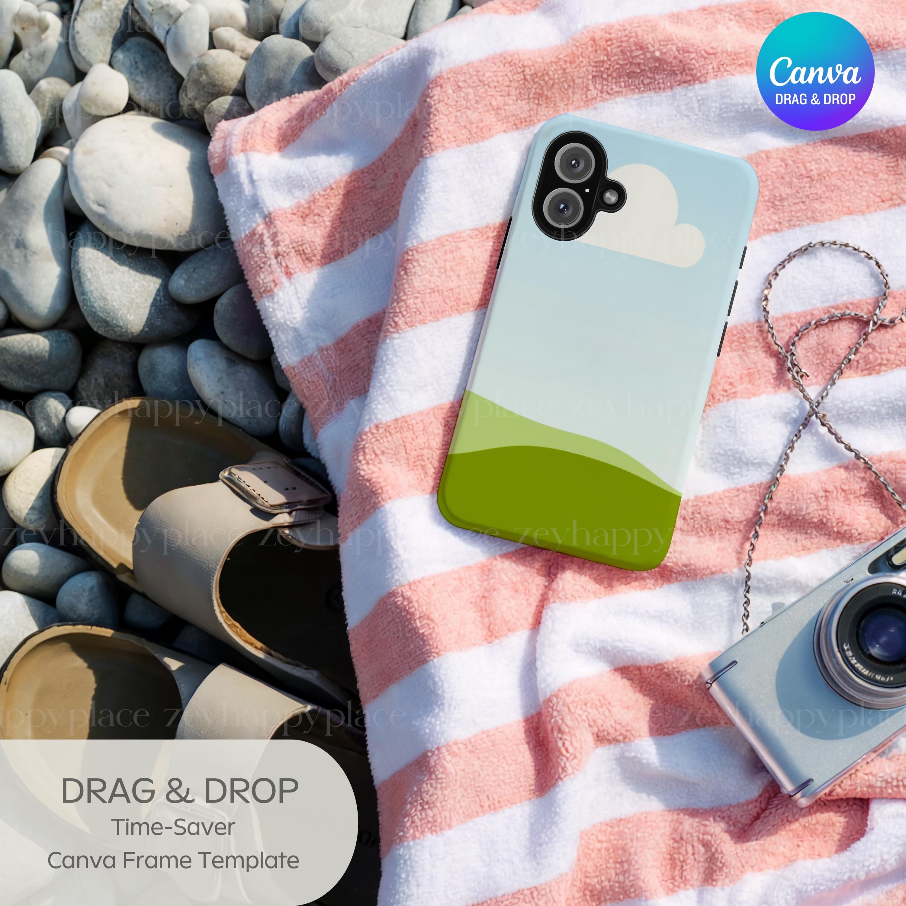 IPhone 16 Case Mockup Summer-themed Phone Cover Mockup Editable Tough ...