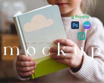 KDP Buch Mockup Kinder Hardcover Journal Mockup Printify Journal Matt für Kinder halten Notebook KDP Mockup Canva Vorlage Buchcover PSD Datei