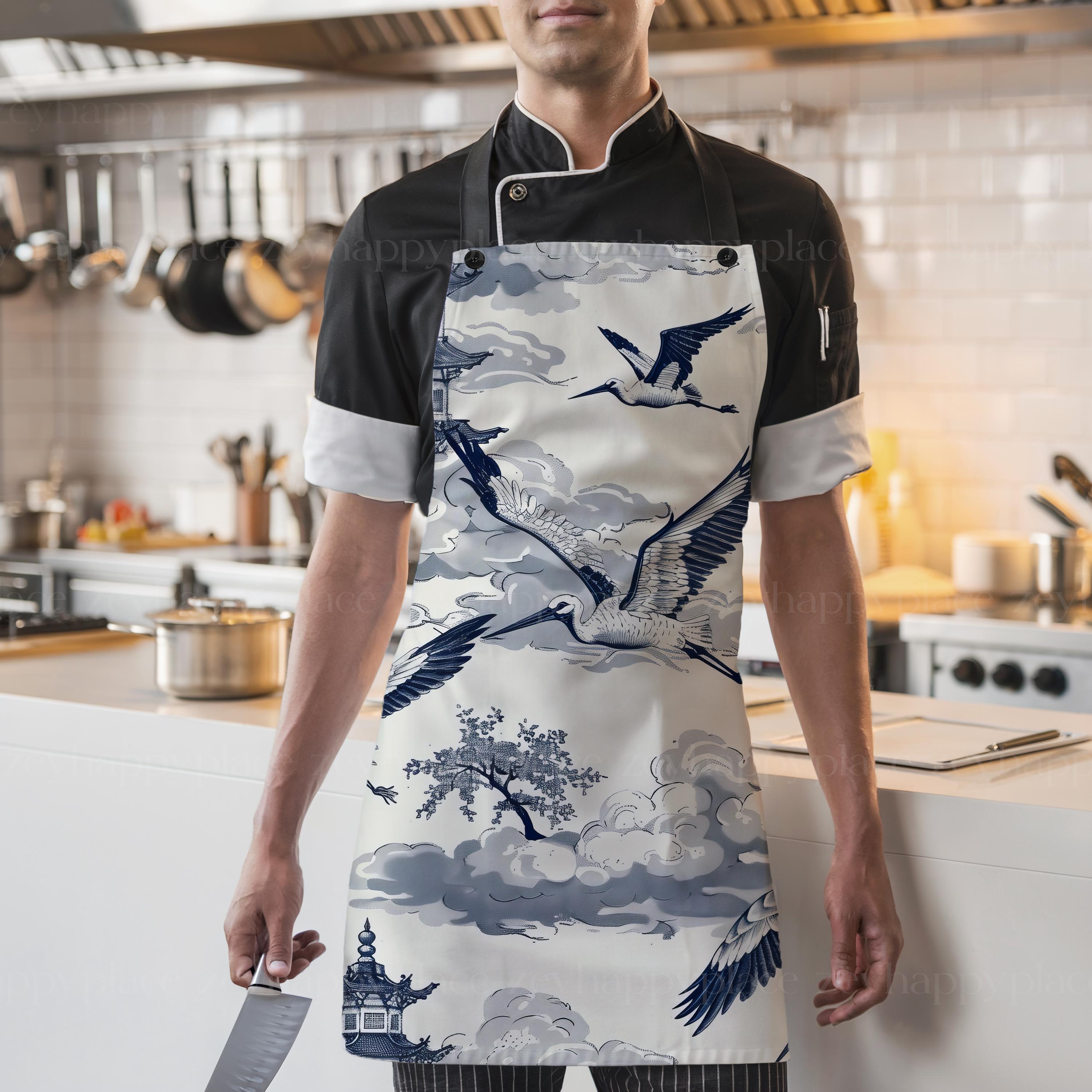 黒いストラップのエプロン モックアップ Canva テンプレート シェフ