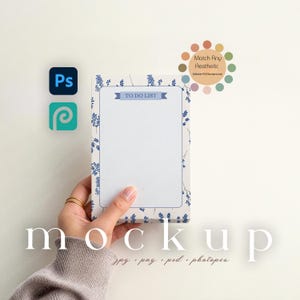 4x6 Notepad Mockup, Clean Paper Pad Mock up PSD with Changeable Background