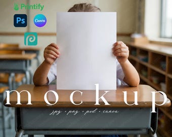 First Day Board Mockup Coloring Page Mockup Canva Preschool Printable Mockup School Activity Page Mockup PSD Back to School Board Mockup