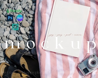 Journal Mockup Summer Theme Hardcover Journal Matte Mockup Printify Ruled Line Journal Cover Canva Boho Minimalist Notebook Mockup Photoshop