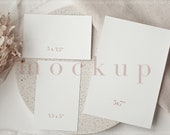 Boho Wedding Suite Mockup, Invitation Set Mockup with RSVP & Details Card Mockup, Neutral Minimal Mockup, 5x7, 5x3.5, 3.5x5 Card Mockup,3 PC