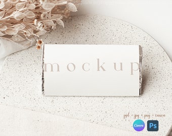 Canva Chocolate Bar Mockup, Candy Bar Mockup, Candy Bar Wrapper Mockup Download istantaneo, Bomboniera Mockup, Canva Wrapper, PSD