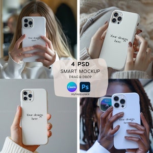 IPhone 15 Pro Max Case Mockup Bundle, Phone Editable Tough Case Mockup, Tough Case Drag and Drop Canva Overlay Transparency Shop Mockup 4x
