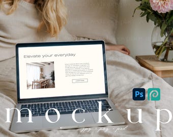 Maqueta de MacBook con estética personal, maqueta de portátil para diseñadores, maqueta de marca en redes sociales, maqueta de diseño web moderno, maqueta de dispositivo Apple
