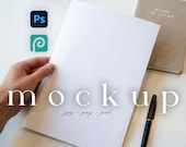 A4 Paper Mockup in Hand Resume Mockup Work Planner Paper Mockup Meeting Agenda Checklist Mockup Job Application CV Mockup PSD Office Scene
