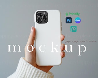 Phone Cover Mockup Editable Tough iPhone 15 Pro Cases Mockup Canva Template Printfy Phonecase Mockup Cozy Phone Casing Mockup Drag&Drop PSD