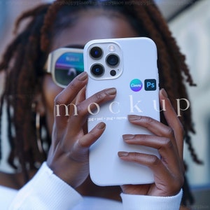 Phone Case Mockup, Editable Tough Case Mockup, iPhone Case Mockup, iPhone Mockup, Smart Object PSD and Canva PNG,  iPhone Cover Mockup