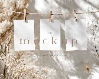 Sitzplatzkarte Mockup, Sitzplan Mockup, 3 Hängekarten Mockup Canva, Tischkarte Mockup, Spielkarte Mockup, Gästetisch Set 5x7 Karte Mockup