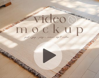 Videomodell av vävd filt Videomodell av POD Vävd jacquardfilt med fransar Gooten Vävd plädmodell PSD Videomodell av filt MP4