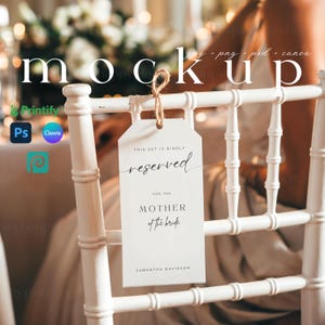 Chair Tag Mockup Wedding Reserved Chair Tag Mockup Canva Reserved Seating Tag Mockup Name Tag Mockup Wedding Seating Tag Mockup PSD