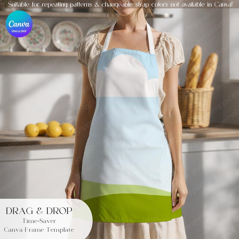 Apron Mockup With Changeable Strap Colors, Print-on-demand Editable ...