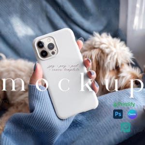 iPhone Cover Mockup Editable Tough Phone Cases Mockup Canva Template Printfy Phonecase Mockup Pet Lovers Phone Case PSD Phone Casing Mockup