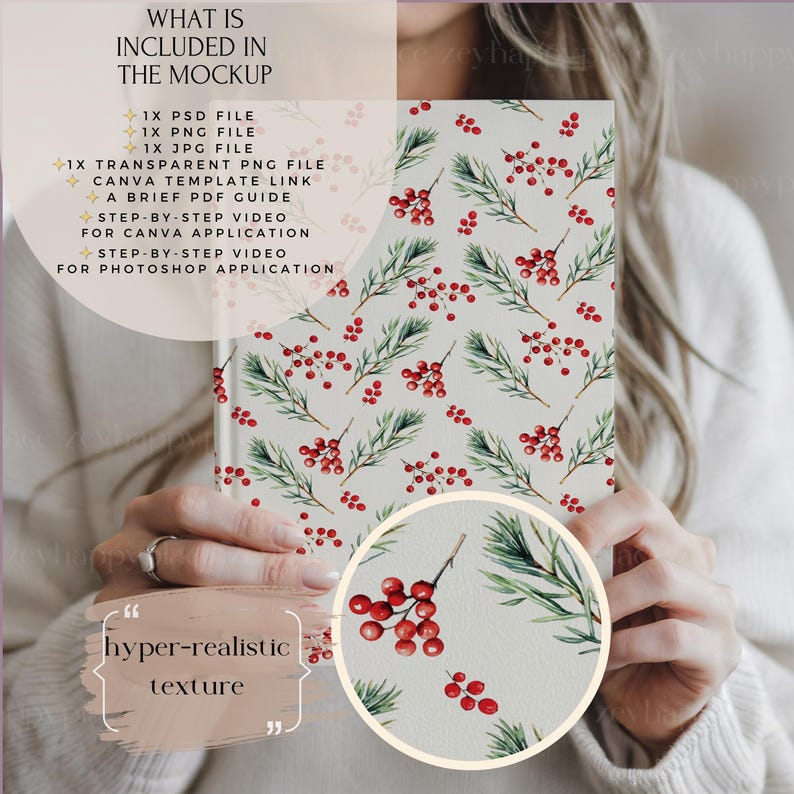 hardcover journal matte mockup