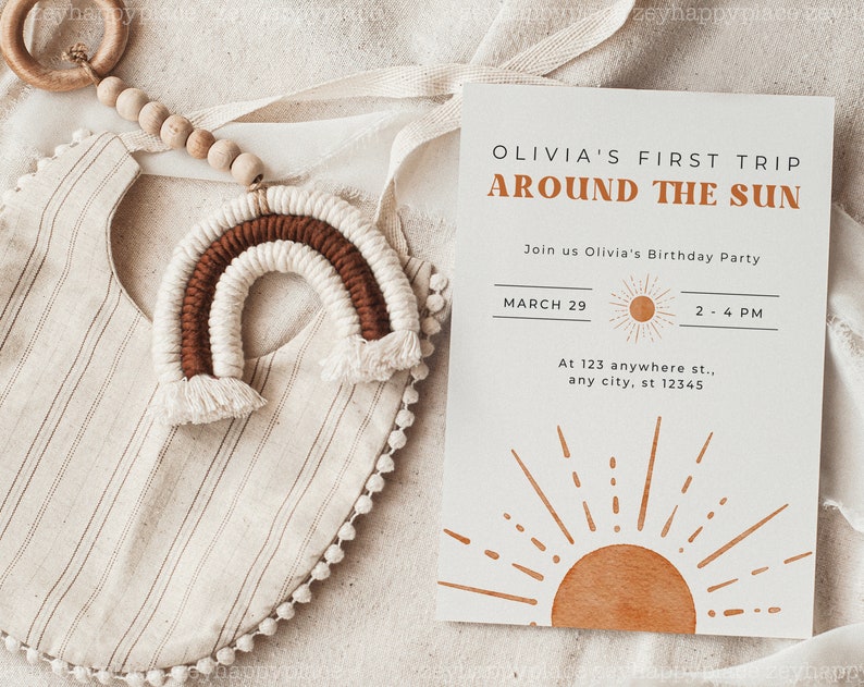 Baby shower uitnodiging mockup, baby verjaardagsuitnodiging mockup, 5x7 uitnodiging mockup, moderne Boho genderneutrale kaart, minimalistische baby PSD afbeelding 5
