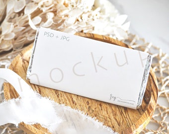 Chocolate Bar Mockup, Candy Bar Mockup, Blank Candy Bar Wrapper Mockup Instant Download, Label Mockup, Wedding Favor Mockup, Smart Object
