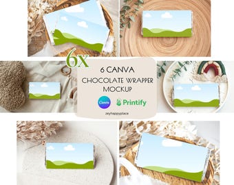 Pacchetto di mockup di barretta di cioccolato Canva, pacchetto di mockup di barretta di cioccolato, download istantaneo di mockup di involucro di barretta di cioccolato vuoto di Canva, mockup di favore di partito, PNG