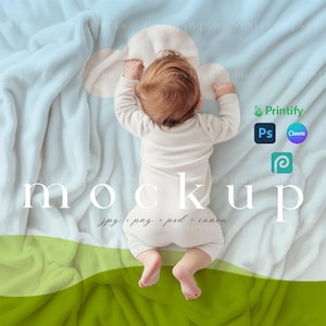 Plush-velveteen Baby Blanket Mockup Canva Template Plush Infant Minky Baby Nursery Blanket Mockup Velveteen Plushe PSD Fleece Blanket Mockup