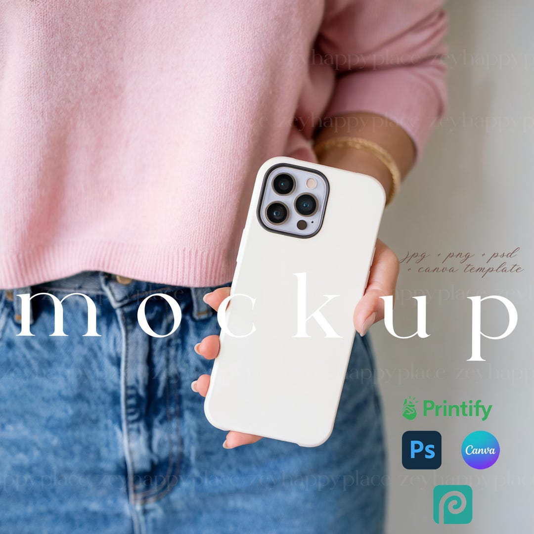 IPhone Cover Mockup Editable Tough Phone Cases Mockup Canva Template ...