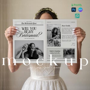 Newspaper Mockup Wedding Large Newspaper Program Mockup Canva Bachelorette Newspaper Mockup Bridesmaid Newspaper Mockup Photoshop Drag&Drop