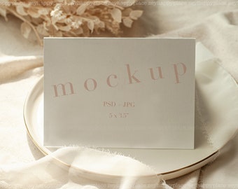 Folded Card Mockup, 5x3.5 Card Mockup, Tent Fold Card Mockup, Thank You Card Mockup, Place Card Mockup, Name Card Mockup, Wedding Stationery