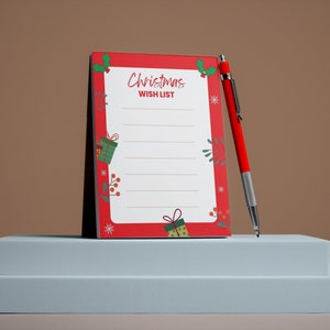 Kinder Wunschliste für Weihnachten, Digitaler Download, Printable Planner, Weihnachtsplaner
