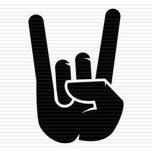 ROCKIN SVG, signo de los cuernos, heavy metal SVG, cuernos de mano SVG, rock en las manos, música hard rock, clipart SVG, dxf, eps, png, cricut, d154
