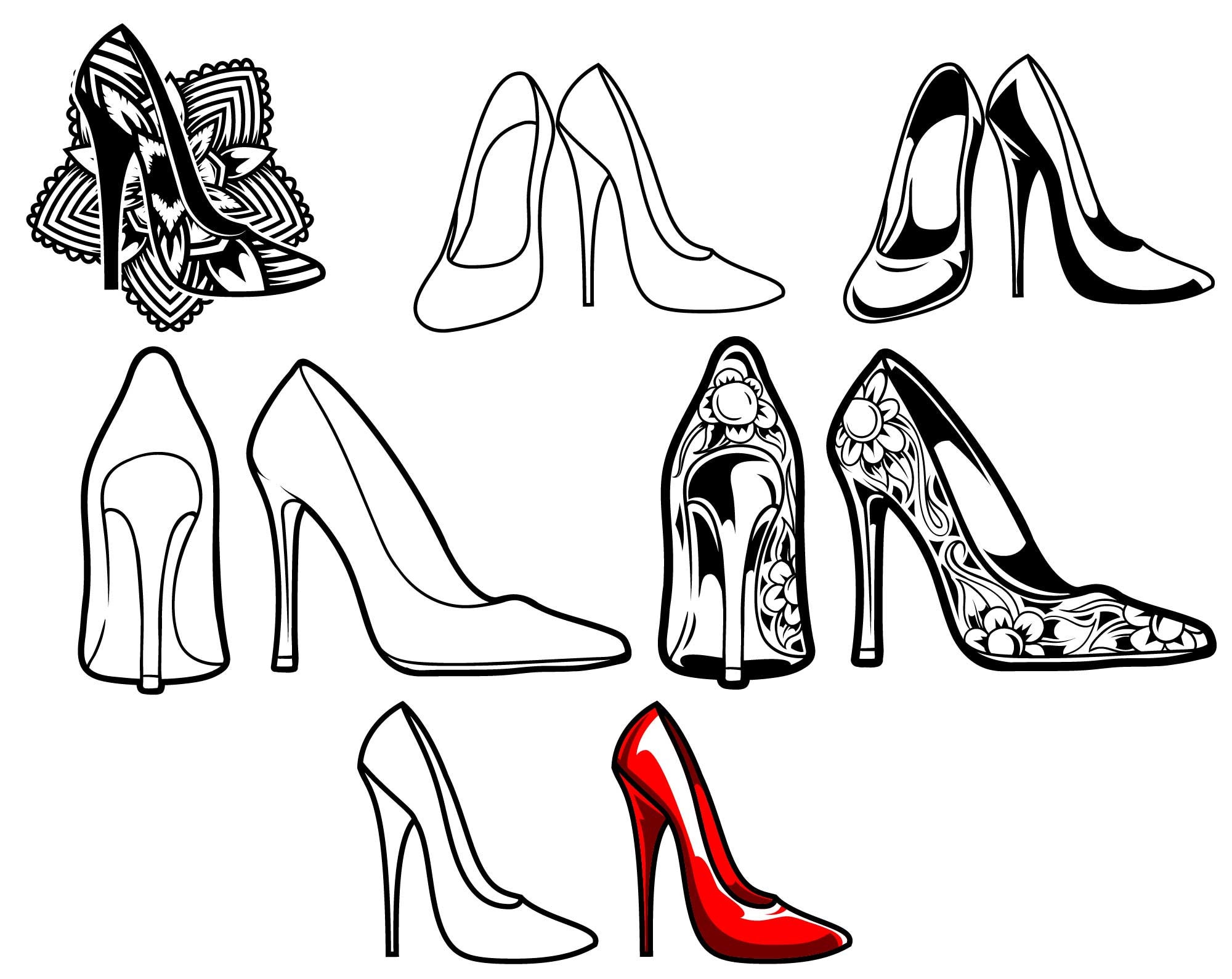 Heels Drawing Stock Vector Illustration and Royalty Free Heels Drawing  Clipart