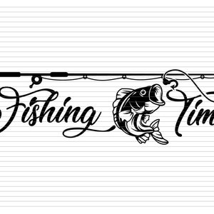 Perch Fishing Logo Fish Pole Fresh Salt Water Lake River Ocean Deep Sea  Bass Sport Game Rod Reel Boat .SVG .PNG Clipart Vector Cut Cutting 