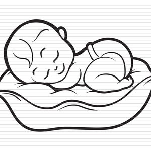 SLEEPING BABY svg baby silhouette babygirl babyboy kid newborn cutebaby family babies momlife files svg dxf eps png cricut silhouette d25
