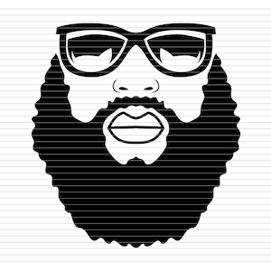 AFRO MAN SVG afro man afro american black boy bearded black beard dreadlocks dread hairstyle files svg dxf eps png cricut silhouette d24