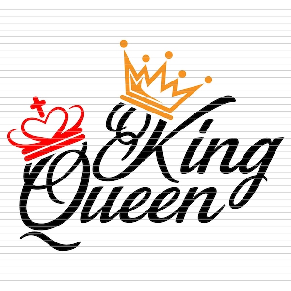 KING QUEEN COUPLE svg, king svg, queen svg, king queen shirt, king queen card, poker card, king poker card, queen poker card, his queen d625