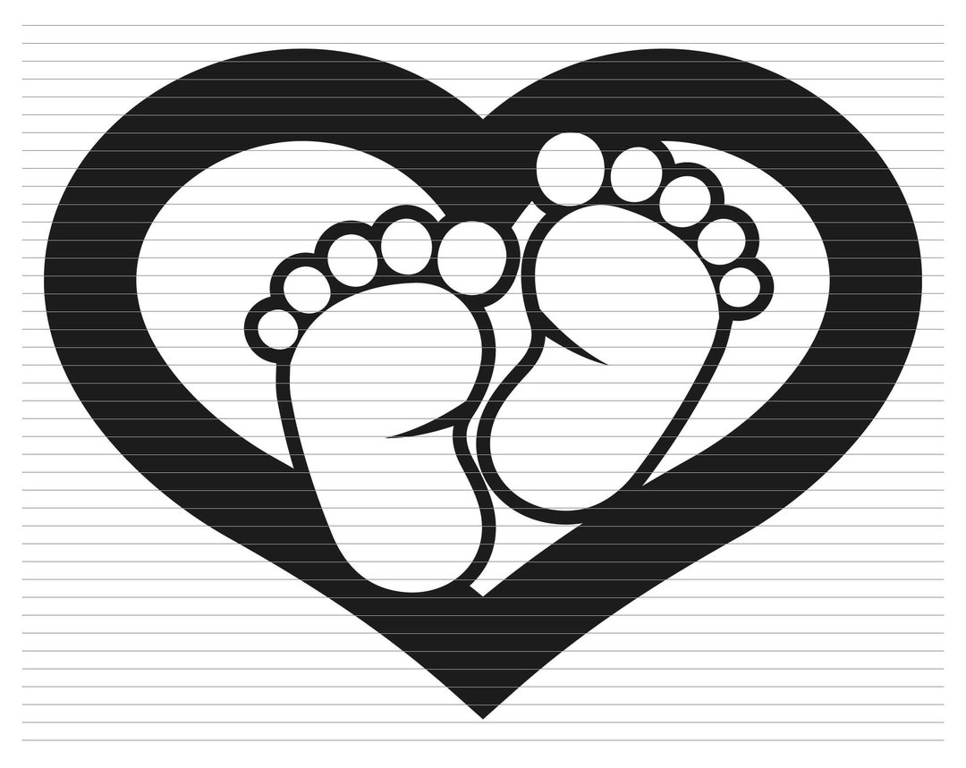 BABY PRINT HERZ svg Fuss svg Fuss svg Herz Baby Fuß - Etsy.de
