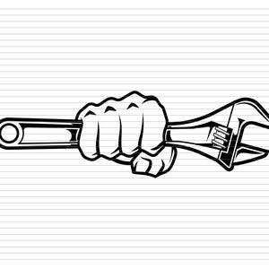 MECHANIC PUNCH SVG, hand holding wrench, wrench svg, hand repair, punch wrench, wrench tools, repair svg, mechanic svg, punch smash, d699