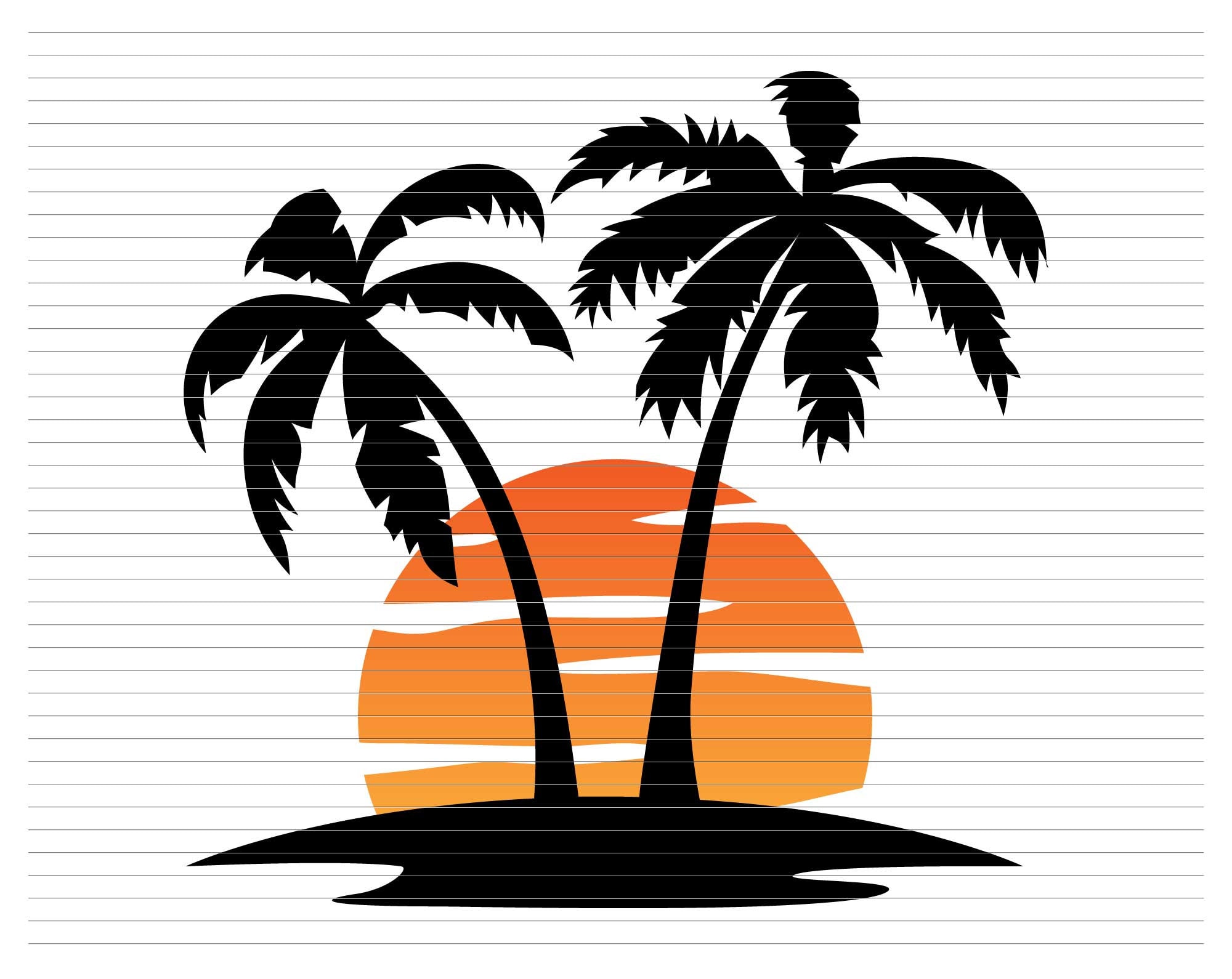 Sun And Palm Tree Logo