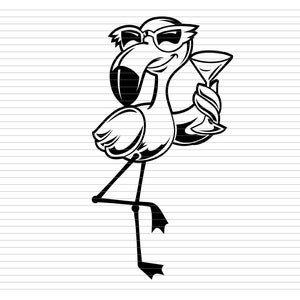 FLAMINGO MIT SONNENBRILLE Flamingo svg Flamingo Drink Flamingo Clipart Flamingo pink lustig Flamingo Tier Vogel Cricut Dateien d837