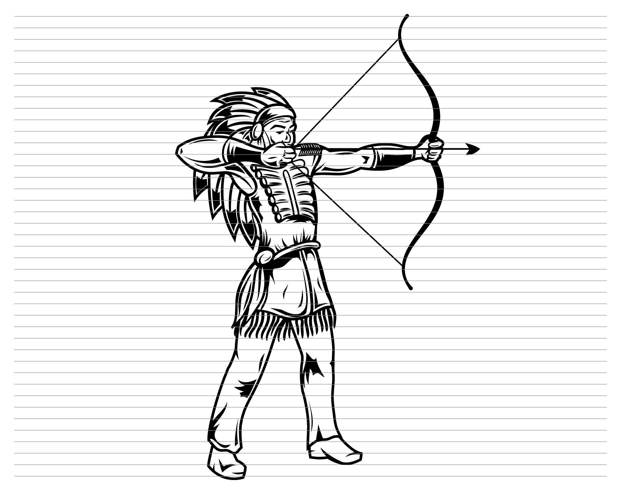 INDIAN ARCHER SVG, Archery, American Indian, Archer, Aim, Arrow, Archer