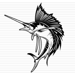 Pez vela svg, pez vela clipart, pez vela png, pescado svg, pesca svg, pesca de mar, pescador svg, pesca de pez vela, silueta de pez vela, d929