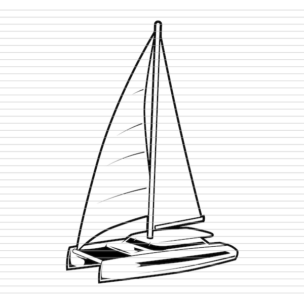 Catamaran svg catamaran clipart catamaran sailing sailing svg sailing clipart nautical nautical clipart catamaran captain skipper svg d931