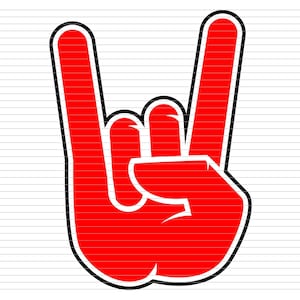 ROCKIN SVG, signo de los cuernos, heavy metal svg, cuernos de mano svg, rock en las manos música hard rock clipart svg dxf eps png cricut D12
