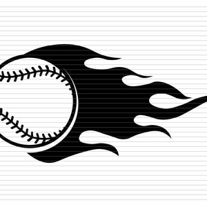 BALL WITH FLAME svg, Baseball svg, Baseball svg, Baseballball, Sportflamme, Flamme, Ball, Baseball, Feld, Base, Sport, Spieler, Spielen, Werkzeuge, d335