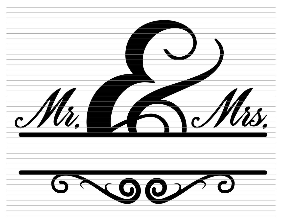 Mr and Mrs SVG Wedding Splitted Svg Husband and Wife Svg - Etsy