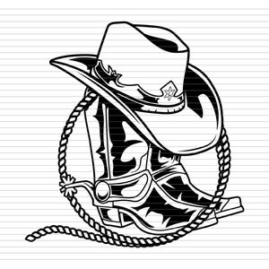 COWBOY BOOTS SVG, cowboy clipart, western svg, cowboy hat, horse svg, cowboy horse, cowboy gun, sheriff svg, silhouette, cowgirl svg,  d531