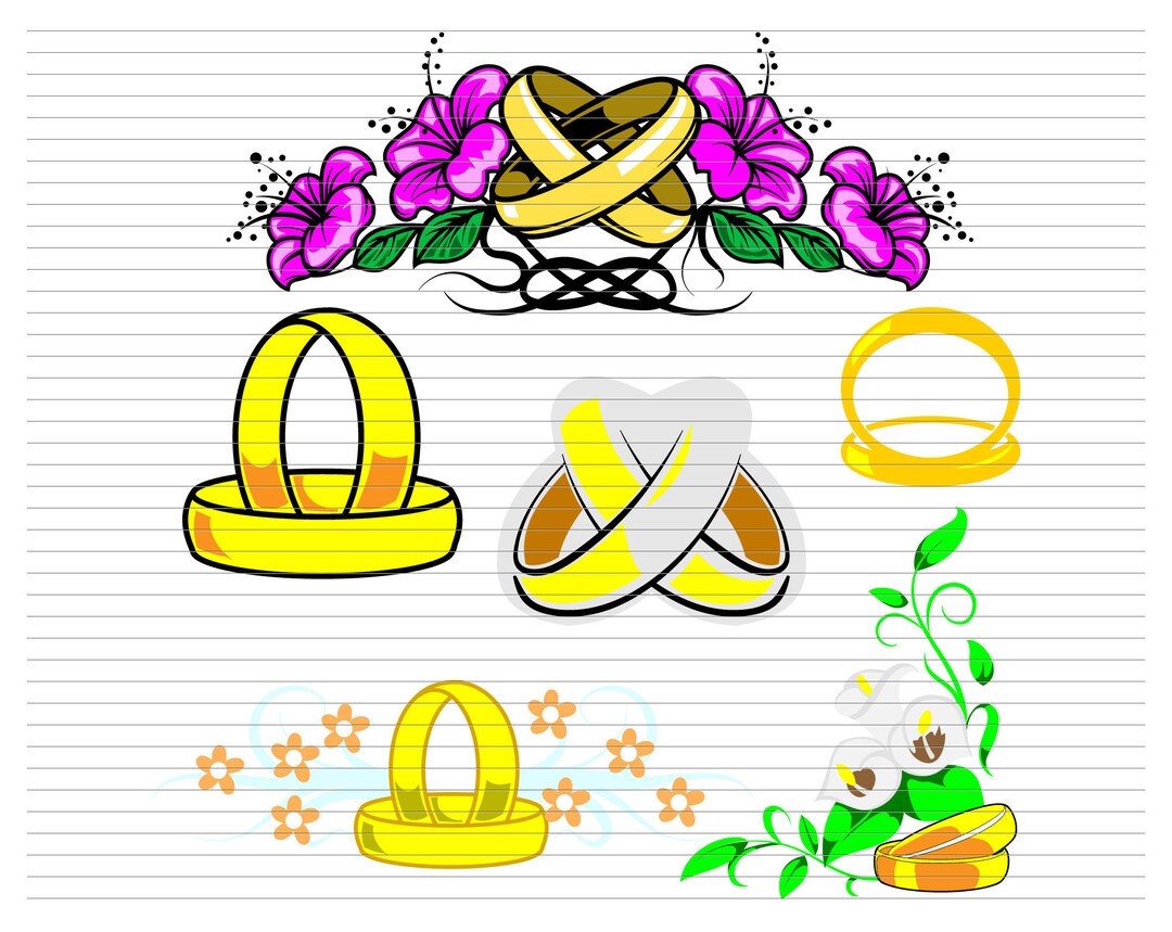 WEDDING RINGS BUNDLE Svg Wedding Ring Svg Clipart Wedding Svg ...