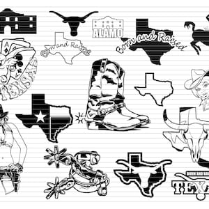 Texas svg, texas state svg, texas state shape, texas boots, Alamo svg, texas cowboy, texas ranger, texas clipart, texas bundle, d910