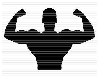 BODYBUILDING SILHOUET SVG, lichaamssilhouet, bodybuildersilhouet, spiersilhouet, bodygym clipart, fitness clipart, lichaam, d402