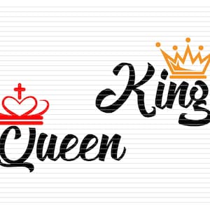KING QUEEN CARD svg, king svg, queen svg, king queen shirt, king queen card, poker card, king poker card, queen poker card, his queen, d626