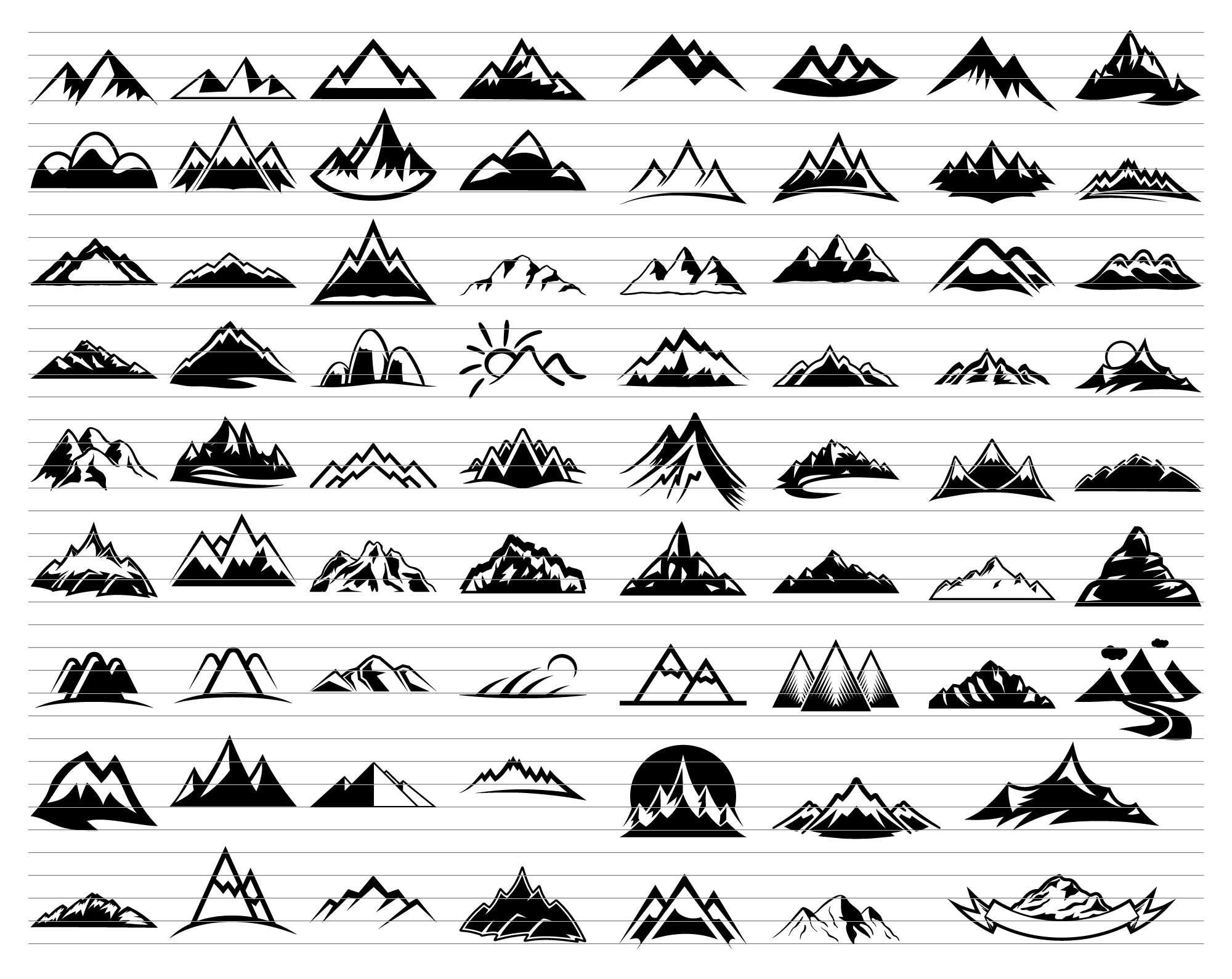 BERGEN SVG BUNDEL, berg clipart, berg silhouet, berg set verwaardigd, berg  en bos, berg vakantie, d667 - Etsy België, image size:2000x1590