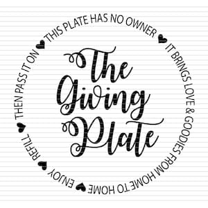 The giving plate svg the giving plate the giving plate clipart the giving plate svg plate cut file cookie plate cookie svg cookie d758